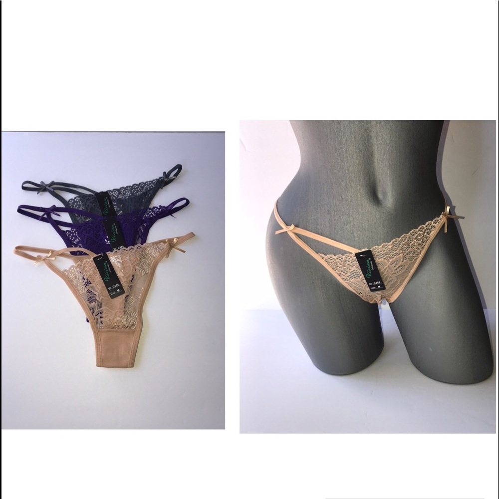 Bundle 3 pieces Thong Panties Underwear Vision Brand Sz Small. NWT